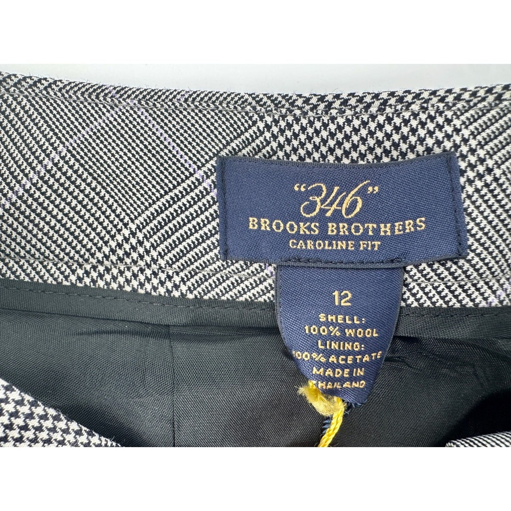 Brooks Brothers 346 Womens Dress Pants Size 12 Caroline Fit Plaid Wool Blend - Picture 2 of 14